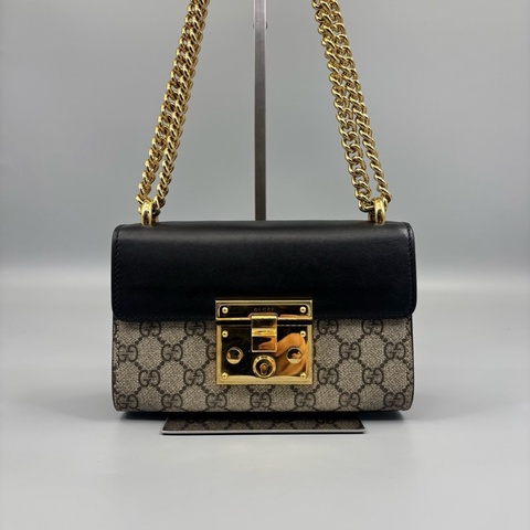 Gucci 古馳 Padlock老花月光寶盒 皮牌遺失 黑標028 尺寸20*13