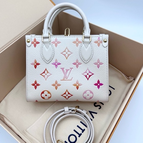 Louis Vuitton LV 路易威登 onthego bb 草莓牛奶漸變色 白粉全皮