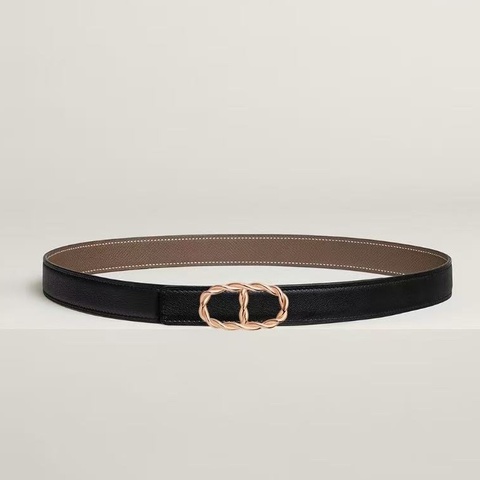 Hermès 愛馬仕 Hermes黑拼大象灰24mm 長90cm腰帶