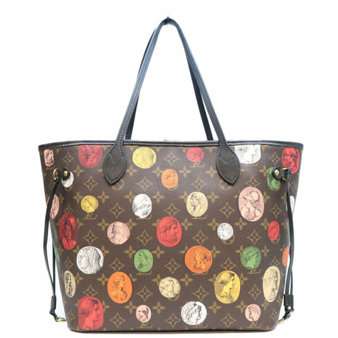 路易威登 M45923 Monogram Cameo Fornasetti Neverfull MM 手提包，多色，金色五金，女士款