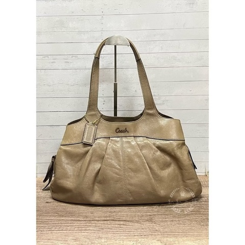 ~~趴趴小舖～～COACH專櫃款 Leather Tote Bag Beige Y2K Hobo（2608142005