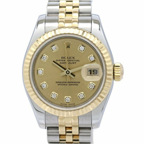 勞力士 Datejust 10P 鑲鑽 179173G 女士腕錶 SSx18K 黃金 40580