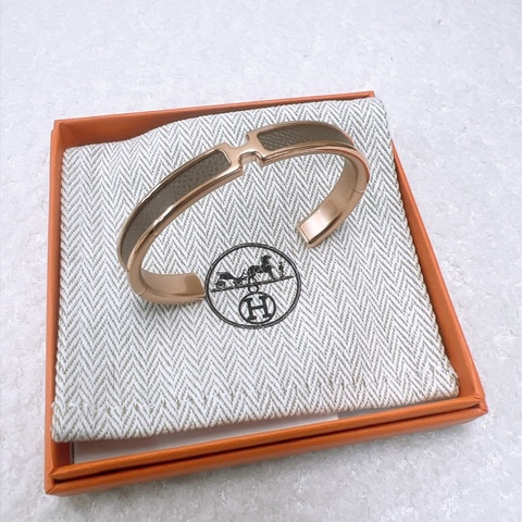 全新 (T2碼) Hermes olympe 大象灰玫瑰金手環 手鐲
