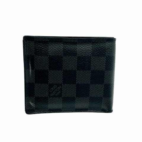 【美收精品】Louis Vuitton 黑色棋盤格短夾  C-939【隔月月中將轉賣至日本 上架期限30天】