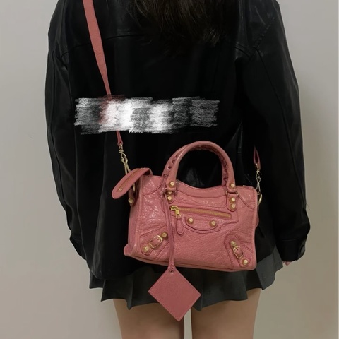 Balenciaga 巴黎世家 mini city 粉 金釦