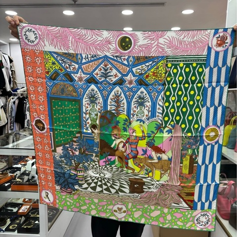 Hermes 愛馬仕絲巾 女騎士之舞 90*90絲巾方巾 全新