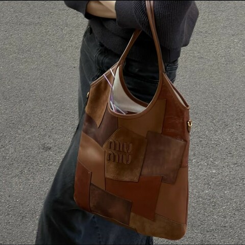 MiuMiu新款秀款 ivy 補丁拼皮tote 托特包｜閒置新✨️