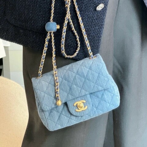 Chanel香奈兒 牛仔CF金球方胖子 閒置新✨️