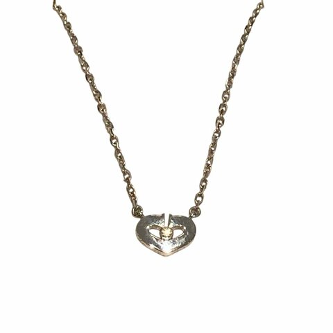 CARTIER 卡地亞 C HEART DIAMOND NECKLACE 心形單鑽白金項鍊 18K白金 鑽石