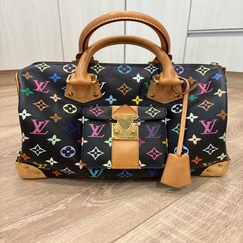 LV 路易威登 村上隆 speedy 30黑彩 vintage