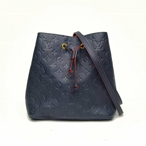LV NÉONOÉ水桶包中號牛皮革金扣晶片老花壓紋肩背包