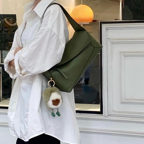💚LOEWE/羅意威Puzzle綠色幾何包手提包腋下包肩背包