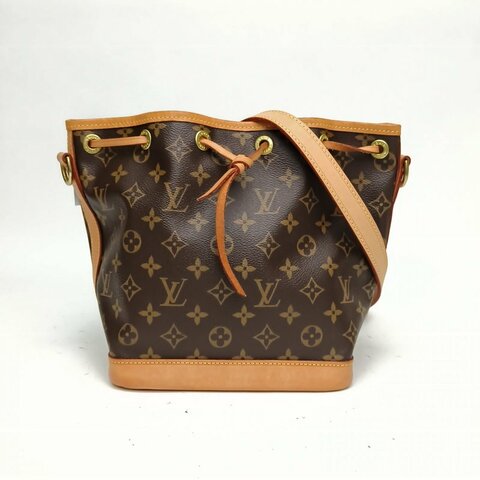 LV NOÉ水桶包BB老花金扣晶片肩背包