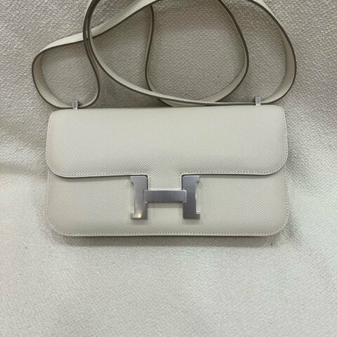 Hermès Constance Elan 奶昔白 Epsom皮 銀扣
