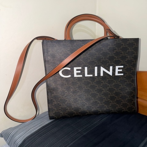 CELINE TRIOMPHE CANVAS SMALL VERTICAL CABAS / 印花帆布直式手提、斜背包