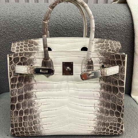 Hermès Birkin 30 喜馬拉雅 兩點鱷魚 銀扣