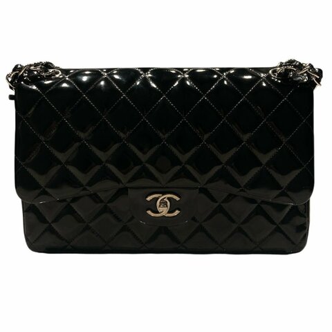 CHANEL 香奈兒 CF30 JUMBO BAG 黑色 牛皮 銀釦
