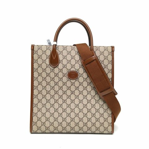 GUCCI 老花皮扣Retro手提托特大包肩背包