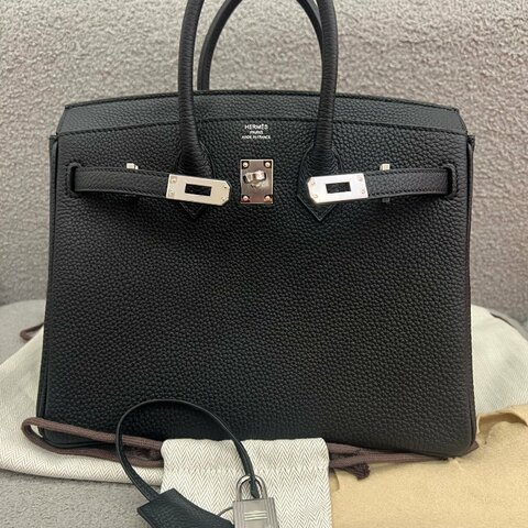 Hermès Birkin 25 黑色 Togo皮 銀扣