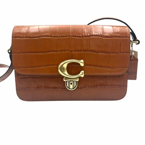 【美收精品】Coach 棕色鱷魚皮革肩背包 C-921【隔月月中將轉賣至日本 上架期限30天】