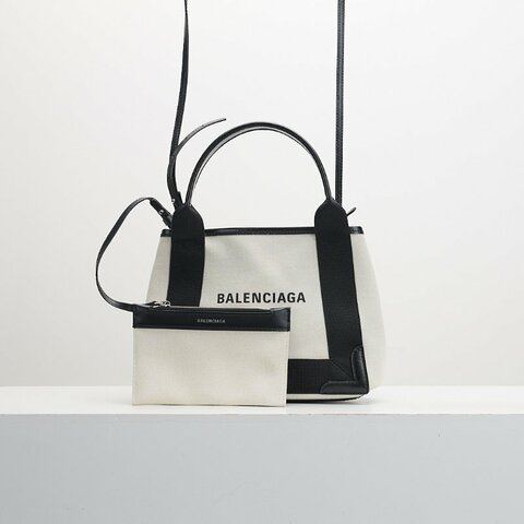 Balenciaga Navy cabas xs帆布包 白色