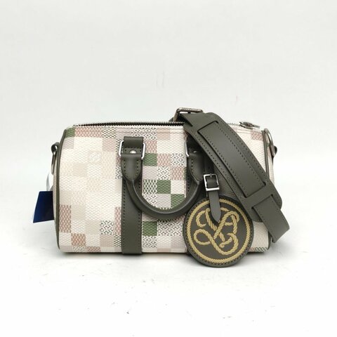 LV 拼色銀扣晶片Keepall蛇年限定手提包肩背包
