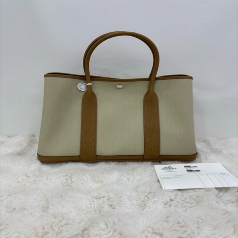 Hermes/愛馬仕 garden party 36 餅乾拼色  Z刻 全新 有購證