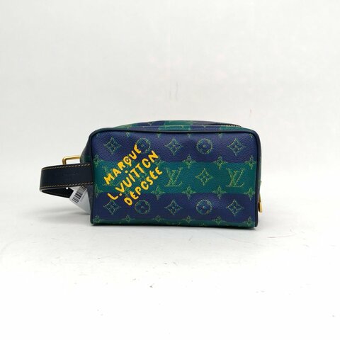 LV 拼色PVC晶片DoppKit洗漱包肩背包