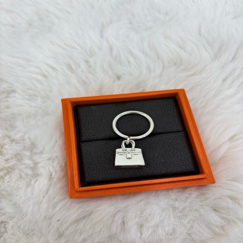 Hermes/愛馬仕 bk銀戒指51碼