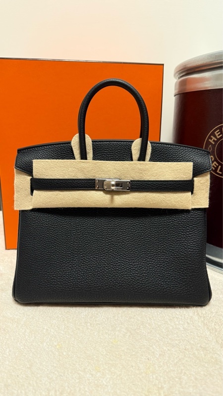 全新HERMES 愛馬仕 BIRKIN 25 柏金包 TOGO皮 黑色銀扣 G刻