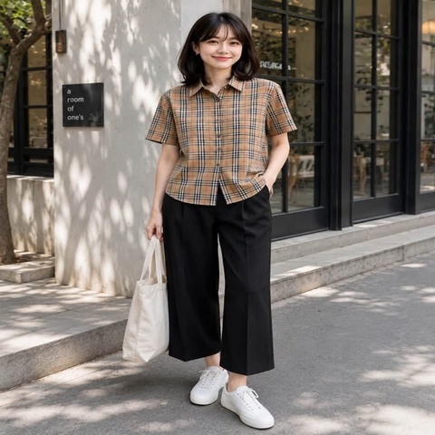 BURBERRY 倫敦 米格經典格紋短袖襯衫