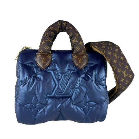 路易威登 LOUIS VUITTON 單肩包 手提包 LV Pillow Speedy Bandoulière 25 尼龍 藍色 棕色 女士 M21061 z10683