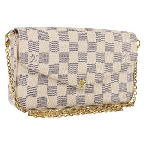 路易威登 Damier Azur Pochette Felicie 鏈條錢包 N63106 LV 正品 ka5889A