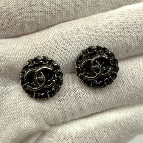 CHANEL  香奈兒 A18K 鍊條COCOMARK 耳針耳環