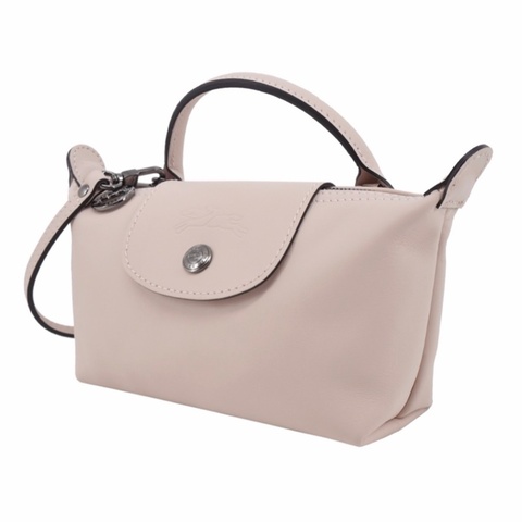 LONGCHAMP LE PLIAGE XTRA牛皮化妝/斜背包（迷你/裸粉）