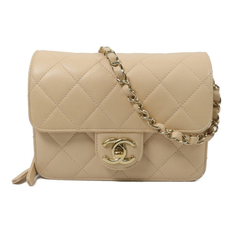 CHANEL 牛皮皮革Mini Flap Bag鏈帶肩背袋