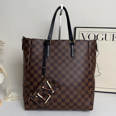 Louis Vuitton LV路易威登 棕色 棋盤格托特包 手提單肩斜挎包