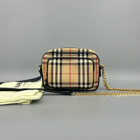 Burberry 博柏利 97新 經典格紋相機單肩斜挎包