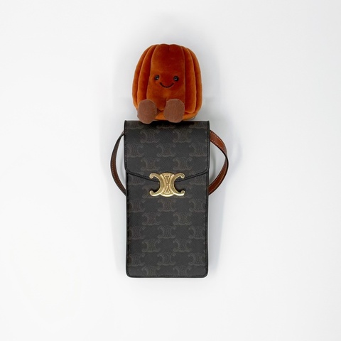 Celine 經典凱旋門老花金釦翻蓋手機包｜✨Wisher惟奢名品✨
