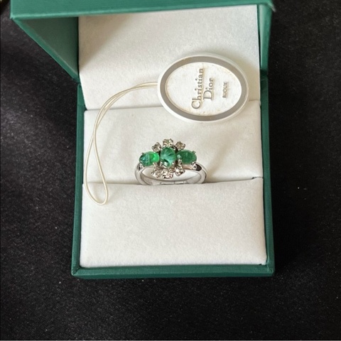 【絕版綠蛋美品💚💍適合送禮‼️】Dior 木納綠蛋 中古戒指