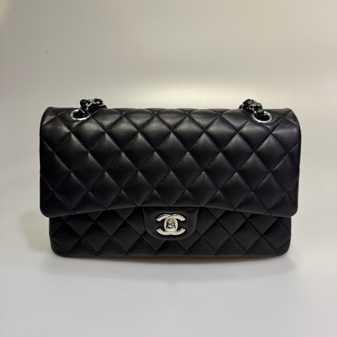 Chanel CF25銀扣羊皮！ 雙C膜還在