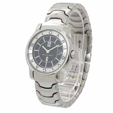 寶格麗 (Bulgari) Solo Tempo ST29S 女士腕錶，日期顯示，黑色，石英錶