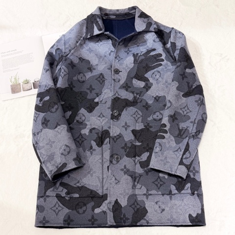 Louis Vuitton Monogram羊毛外套 可雙面穿Size52