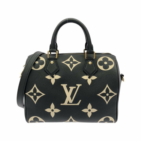 路易威登 雙色 Monogram Empreinte Speedy Bandoulière 25 公分 M58947 波士頓包