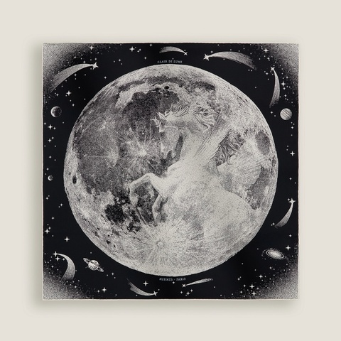 📤 全新 現貨 🧡 Hermes Scarf 70 絲巾 方巾 Clair de Lune 月光飛馬 🔥🔥🔥