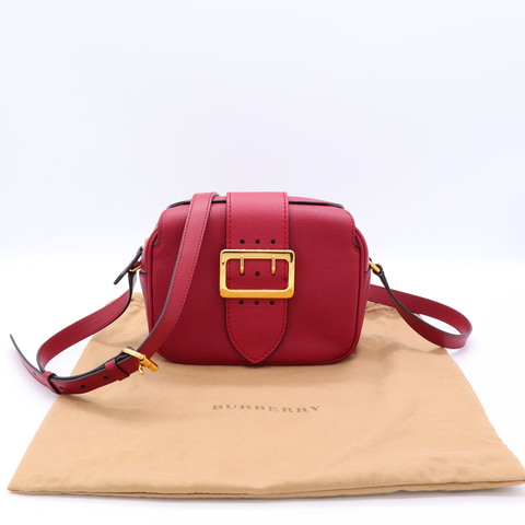 Burberry The Buckle 深紅色 金扣 牛皮 磁吸扣 斜背包