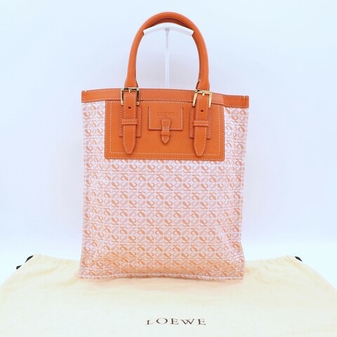 夏日橘🏖️ Loewe 橘色 刺繡 拚皮 手提包