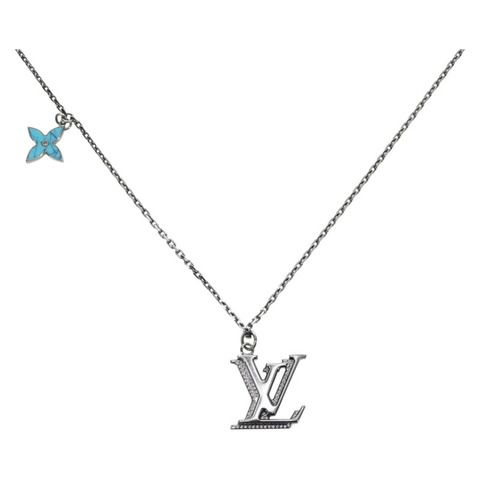 路易威登 LV 字母項鍊 金屬 銀藍色 M80208 LV 正品 199075SAM