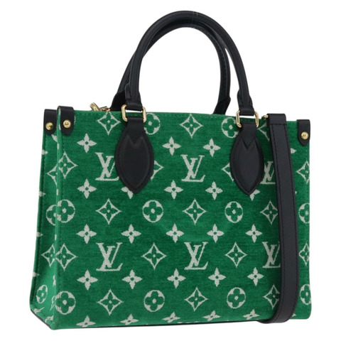 路易威登 Monogram Jacquard Velvet On the Go PM 綠色 M46216 正品 198605M