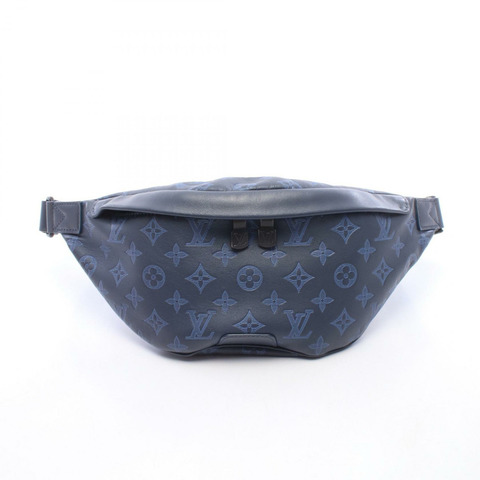 路易威登 Discovery Bumbag PM 腰包 M45729 Monogram Shadow 皮革 海軍藍